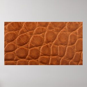 Real genuine tan brown alligator leather texture, poster