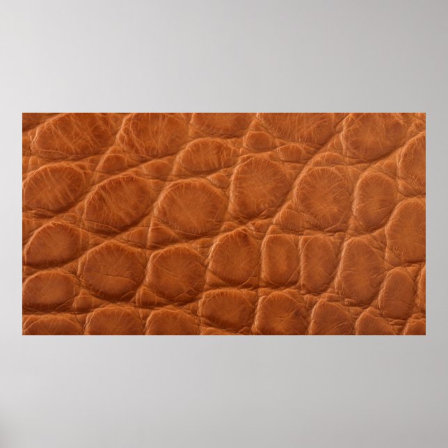 Real genuine tan brown alligator leather texture,  poster (Front)
