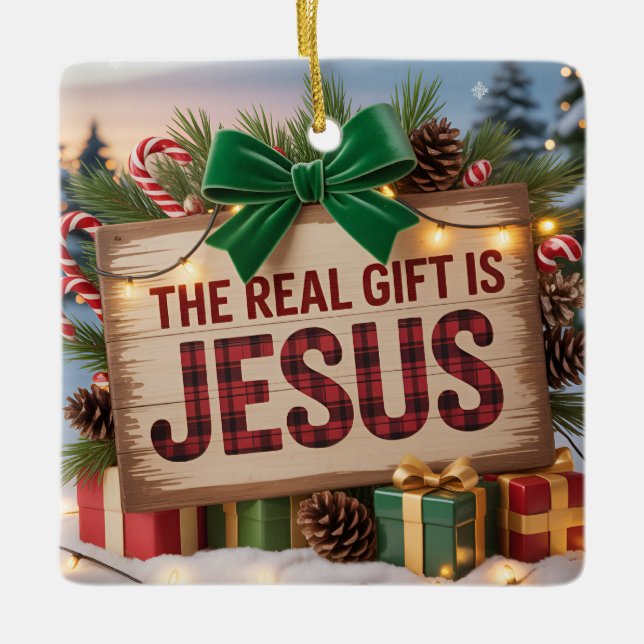 Real Gift Jesus Ornament (Front)