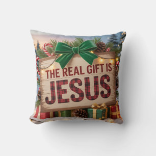 Real Gift Jesus Throw Pillow
