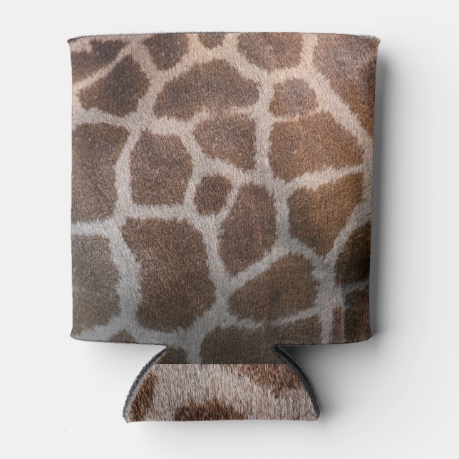 Real Giraffe Skin Fur Detail Can Cooler (Front)