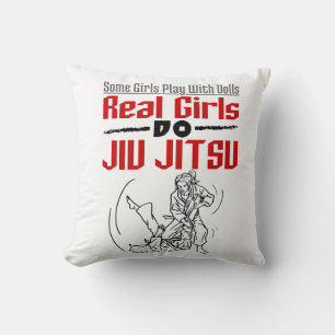 Real Girls Do Jiu Jitsu BJJ Jiujitsu Women Cushion