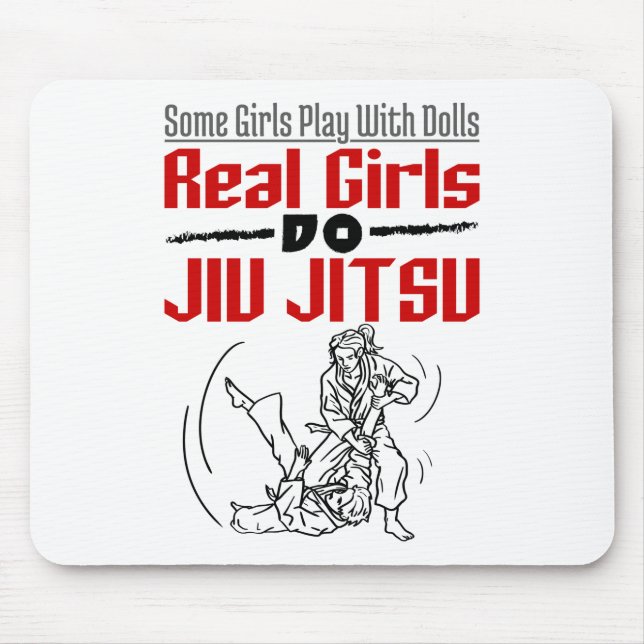 Real Girls Do Jiu Jitsu BJJ Jiujitsu Women Mouse Mat (Front)