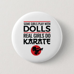 Real Girls Do Karate Cute Women Martial Arts 6 Cm Round Badge