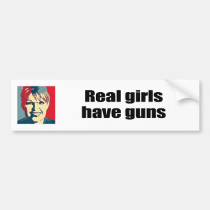 Real girls have guns bumper sticker