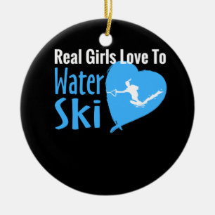 Real Girls Love To Water Ski Ceramic Tree Decoration