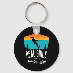 Real Girls Love To Water Ski Water Skiier Funny Wa Key Ring