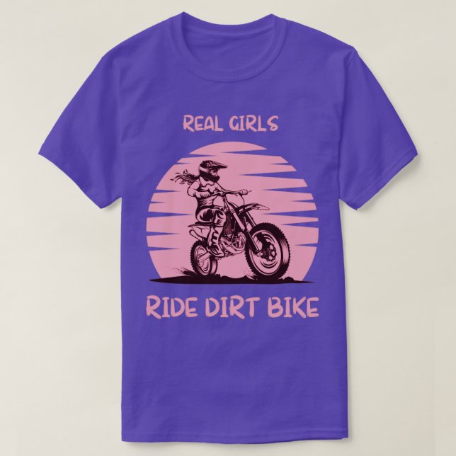 real girls ride dirt bike motocross lover T-Shirt (Design Front)