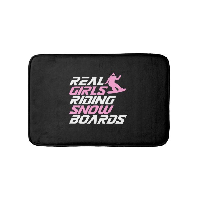 Real Girls Riding Snowboards Bath Mat (Front)