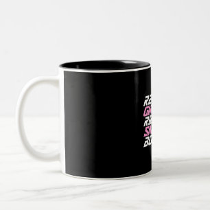 Real Girls Riding Snowboards Two-Tone Coffee Mug