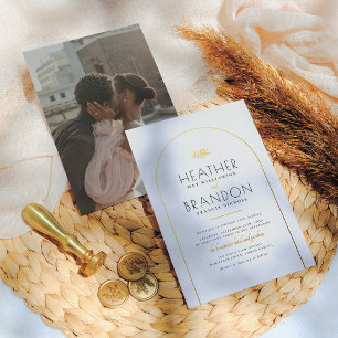 Real Gold Arch & Elegant Typography Photo Wedding