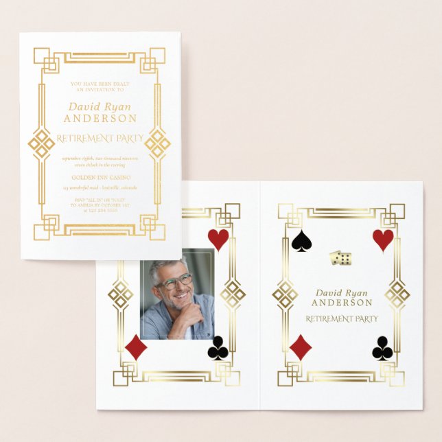 Real Gold Casino Vegas Poker Retirement Party  Foil Card (Display)