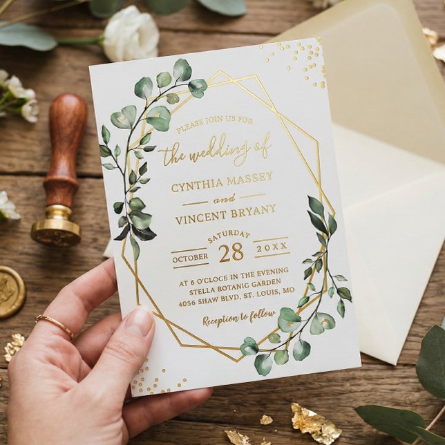 Real Gold Eucalyptus Leaves Geometric Wedding (Creator Uploaded)
