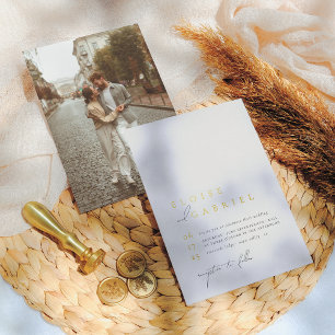 Real Gold Foil Boho Modern Minimal Photo Wedding