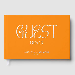 Real Gold Foil Calligraphy Personalised Wedding Guest Book