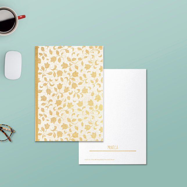 Real Gold Foil Custom Floral Note Cards (Creator Uploaded)