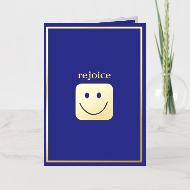 Real Gold Foil Custom Smile Folded Card (Front)