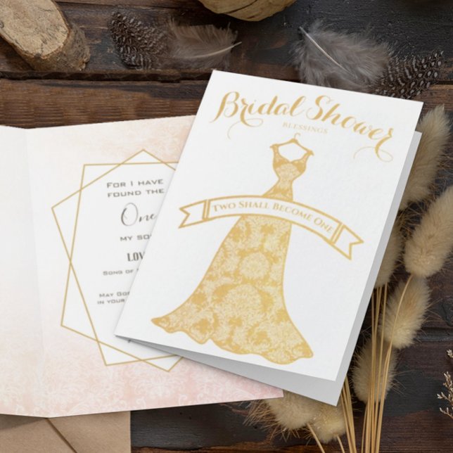 Real Gold Foil Floral Bridal Shower Congratulation Foil Card (Creator Uploaded)