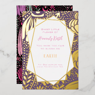 Real Gold Foil Floral Sympathy Miscarriage Foil Holiday Card