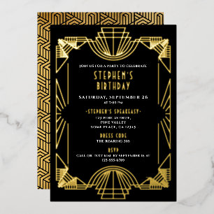 Real Gold Foil Gatsby Roaring 20s Birthday Party