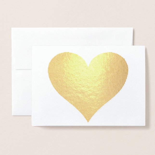 real gold foil heart foil card (Front With Envelope)