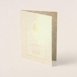 REAL Gold Foil Islamic Wedding Invitation NIKAH