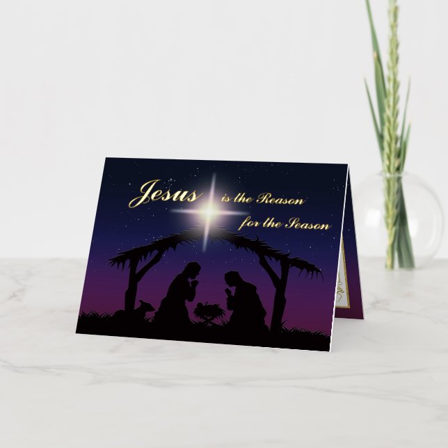 REAL Gold Foil Jesus is the Reason Nativity Card (Front)