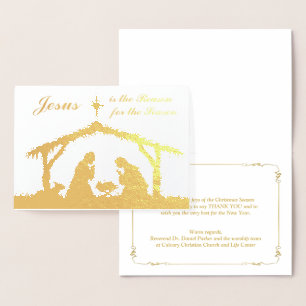 REAL Gold Foil Jesus is the Reason Nativity Card 2