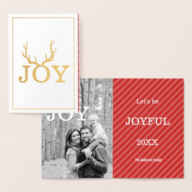Real Gold Foil Lets be Joyful your photo inside Foil Card (Display)