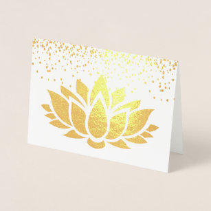 REAL gold foil lotus flower design Foil Card