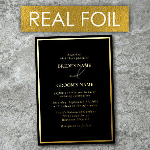 Real Gold Foil Modern Black & Gold Wedding