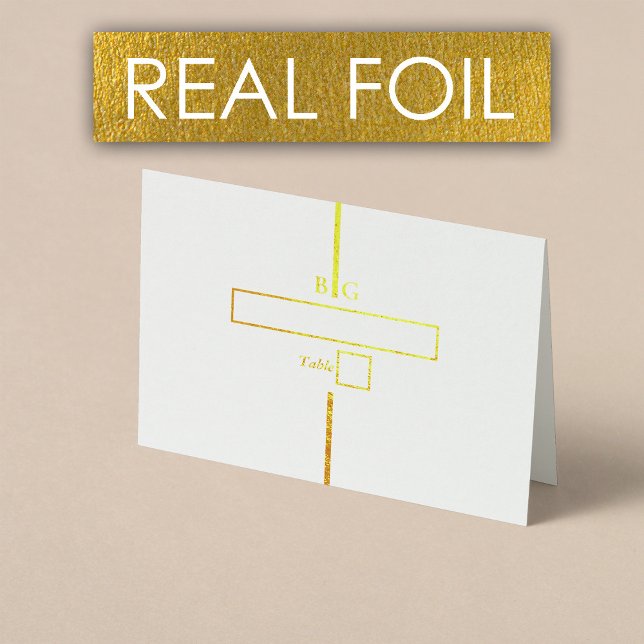 Real Gold Foil Monogram Wedding Place Card (Real Gold Foil Monogram Wedding Place Card)
