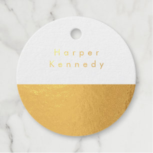Real Gold Foil Name Favour Tags