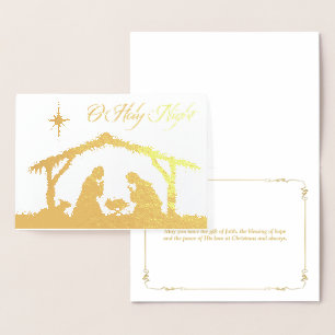 REAL Gold Foil O Holy Night Nativity Card
