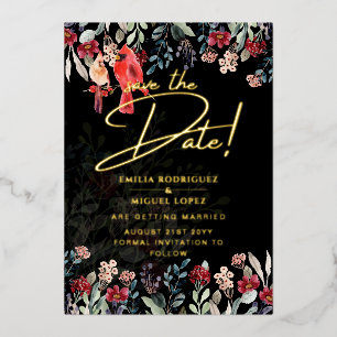 Real Gold Foil Pampas Grass Wedding Save The Date