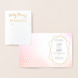 Real Gold Foil Rainbow Baby Girl Shower Blessings Foil Card