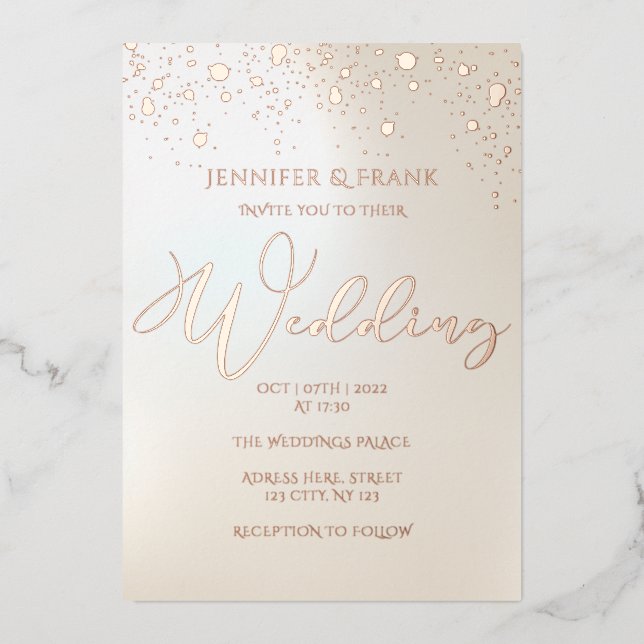 Real Gold Foil Spots Modern Pearlescent Elegant (Front)