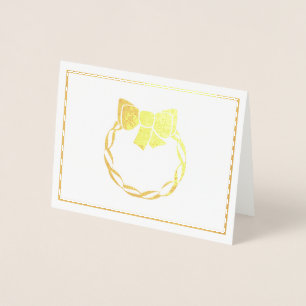 Real Gold Foil Wreath Foil Card
