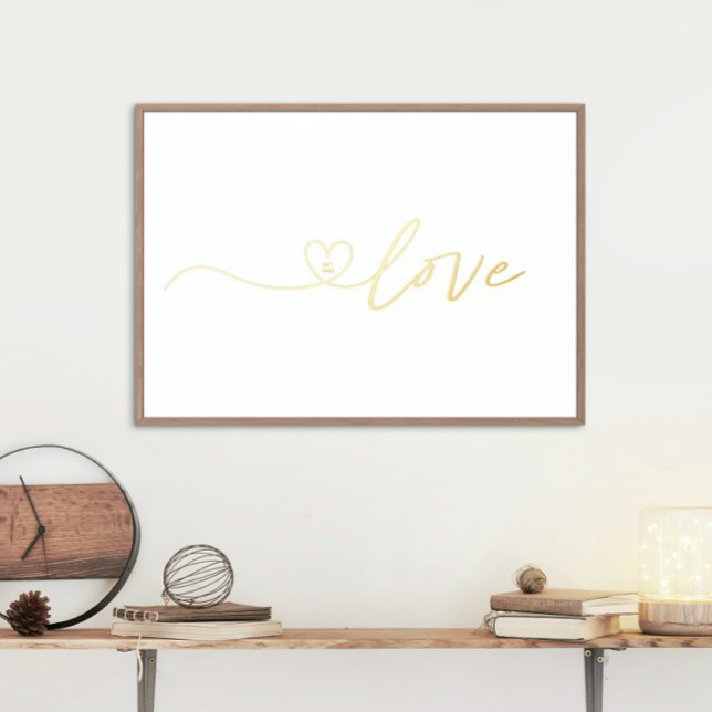 Real Gold | LOVE HEART | Calligraphy Foil Prints (Creator Uploaded)