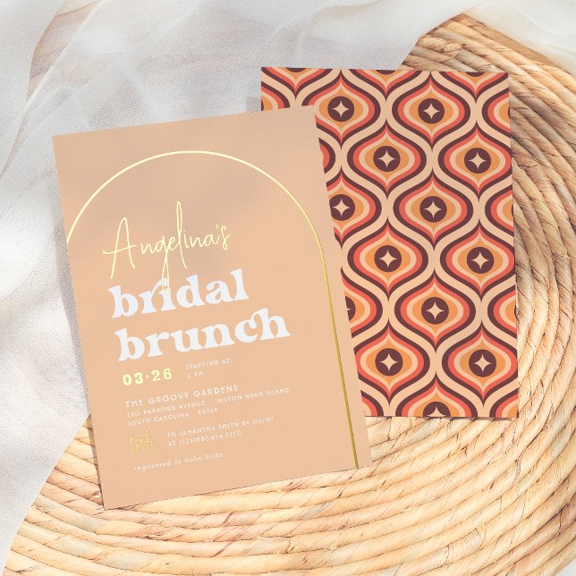 Real Gold Mid Mod Retro Arch Brunch Bridal Shower (Creator Uploaded)