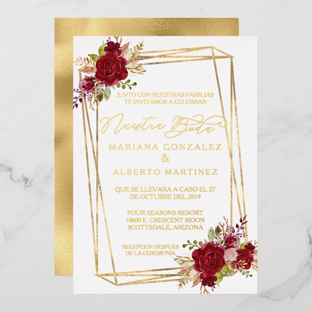 Real Gold Wedding Spanish Nuestra Boda (Front/Back)