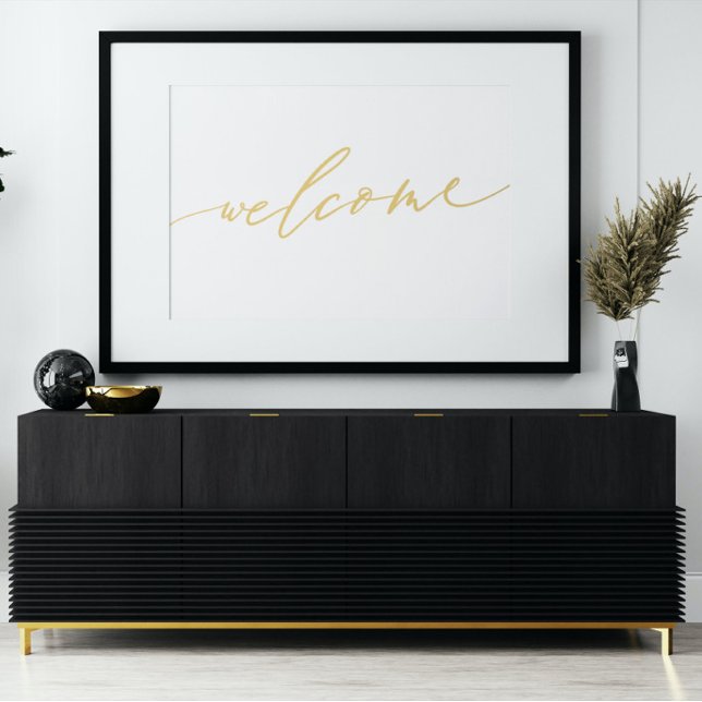 Real Gold | Welcome | Calligraphy Foil Prints (Creator Uploaded)