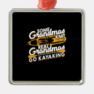 Real Grandmas Go Kayaking Metal Tree Decoration