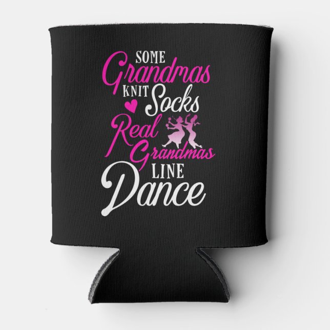 Real Grandmas Line Dance Country Dancing Can Cooler (Front)