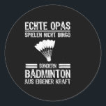 Real Grandpa Spielen Nicht Bingo Special Badminton Classic Round Sticker<br><div class="desc">Real Grandpa Spielen Nicht Bingo Special Badminton Funny</div>