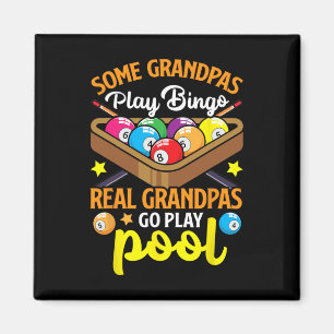 Real Grandpas Funny Pool Player Billiards Billiard Magnet