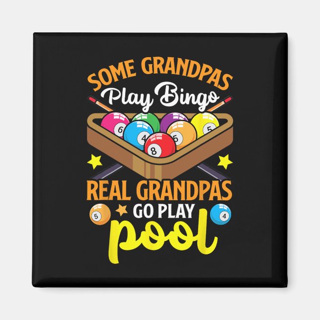 Real Grandpas Funny Pool Player Billiards Billiard Magnet (Front)