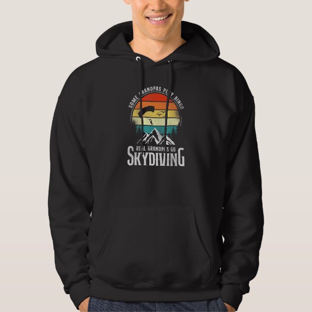 Real Grandpas Go Skydiving Retro Vintage Hoodie (Front)
