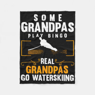 Real Grandpas Go Water Skiing Men Water Skiing Wav Fleece Blanket