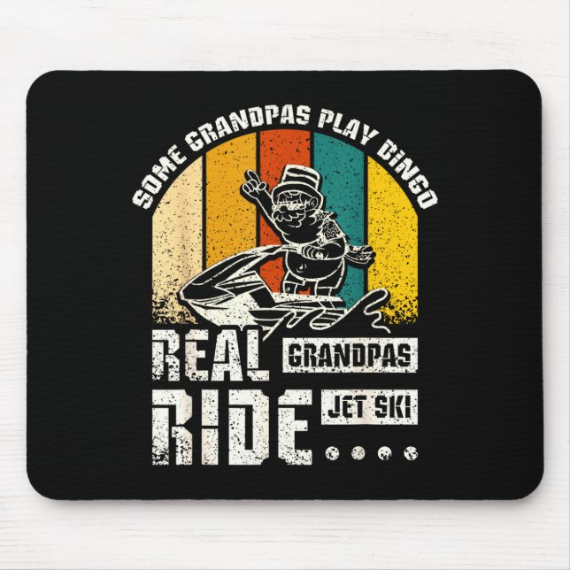 Real grandpas ride jet ski  mouse mat (Front)